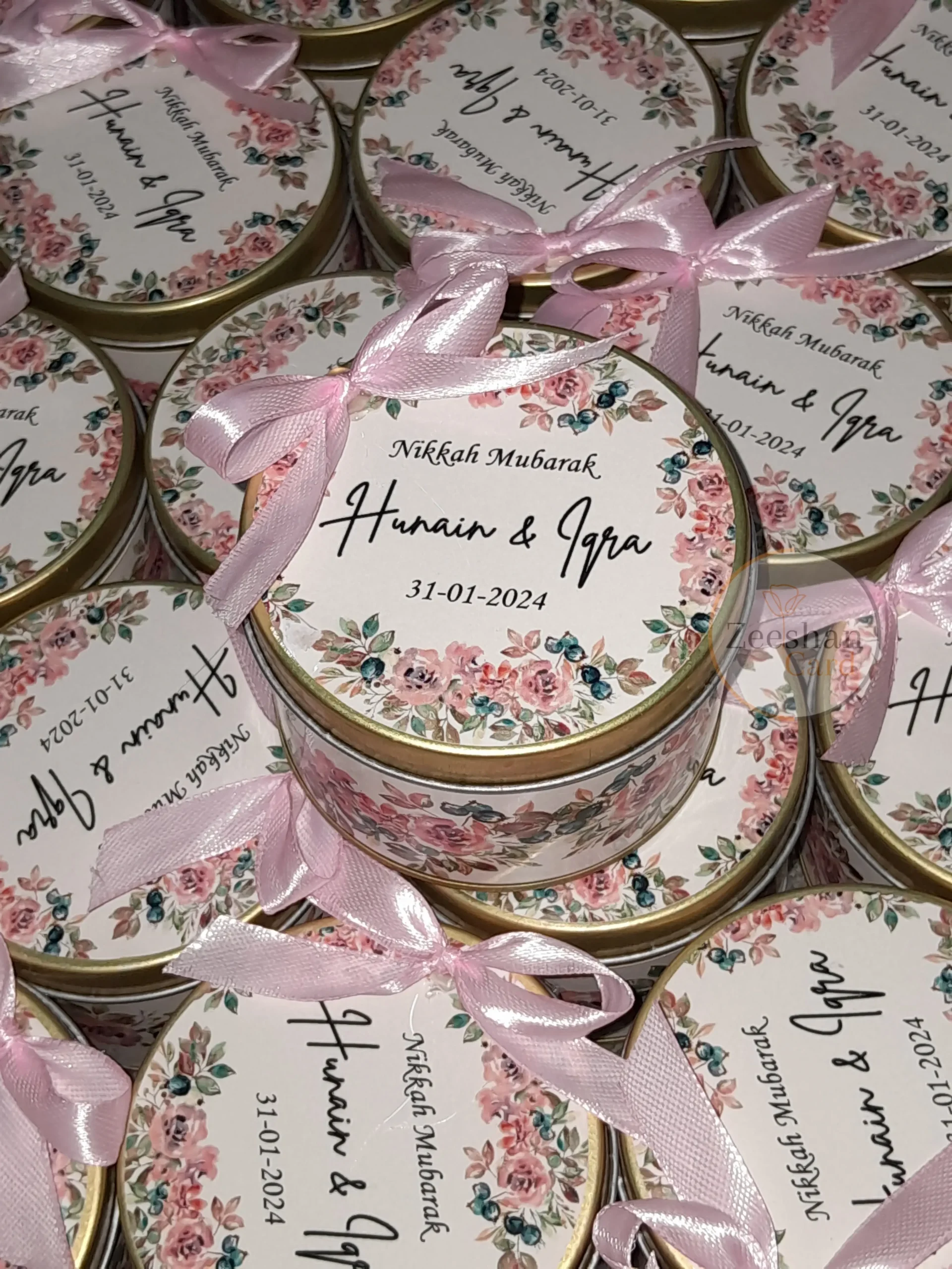 Pink Printed Flower Design With Bow