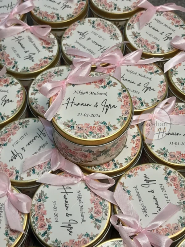 Pink Printed Flower Design With Bow - Image 3