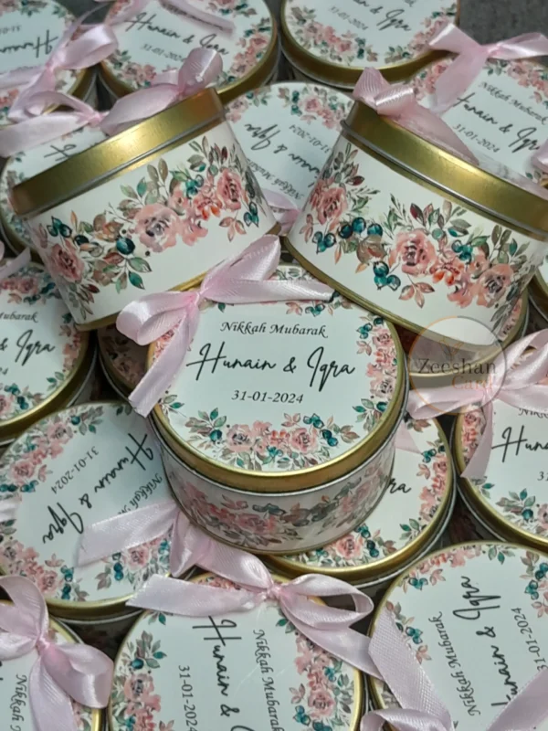 Pink Printed Flower Design With Bow - Image 2