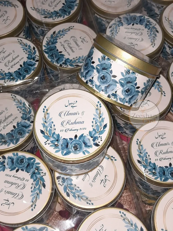 Blue Flower Design Tin Box - Image 3