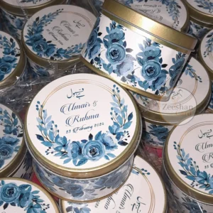Blue Flower Design Tin Box