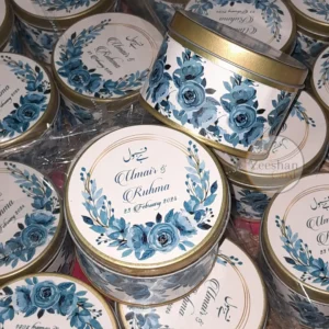 Blue Flower Design Tin Box