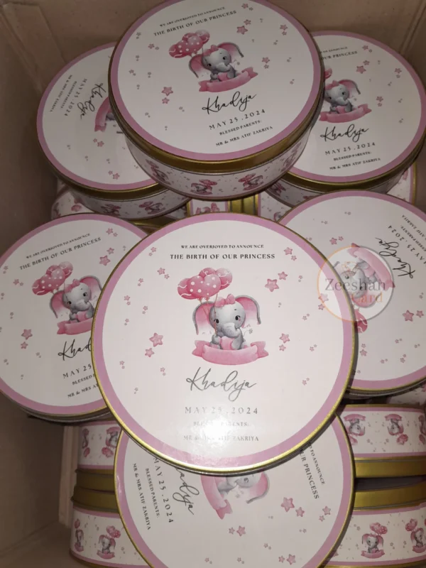 Baby Girl Announcement Tin Box - Image 5