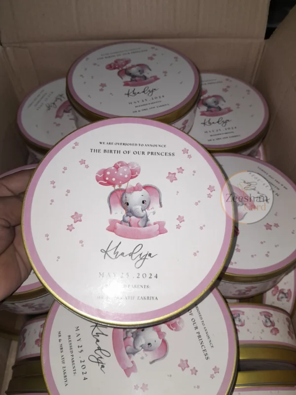 Baby Girl Announcement Tin Box - Image 6