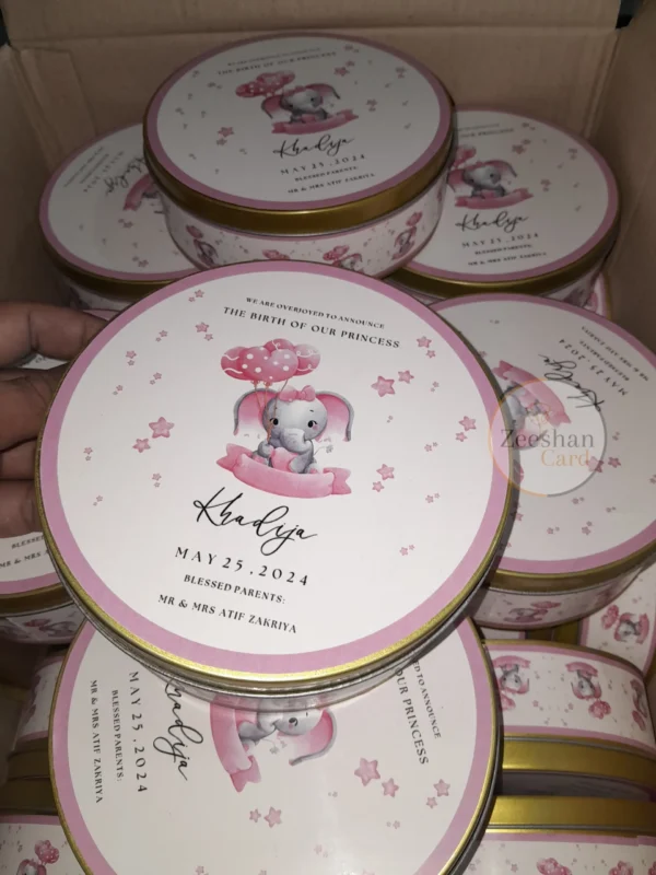 Baby Girl Announcement Tin Box - Image 3