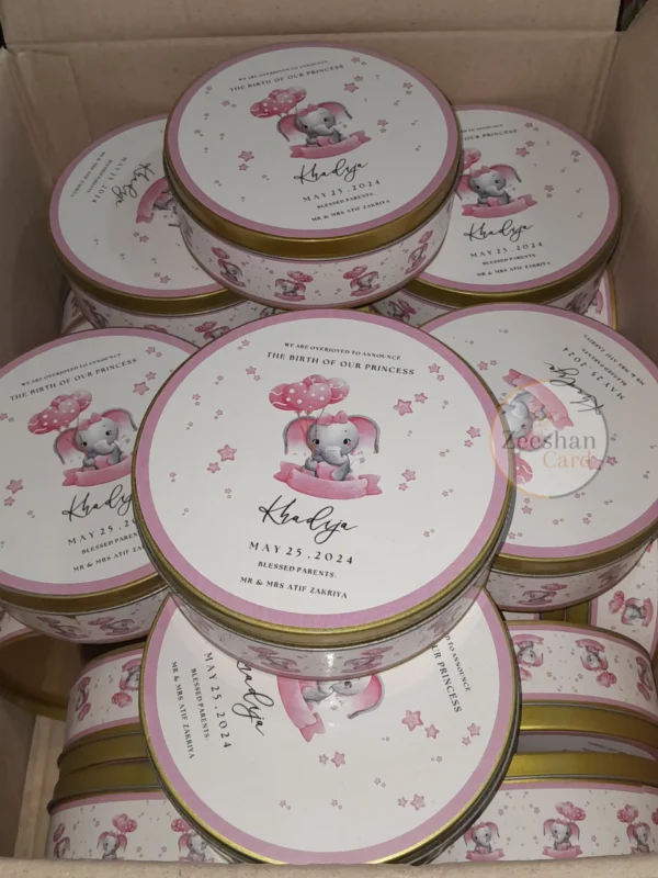 Baby Girl Announcement Tin Box - Image 2