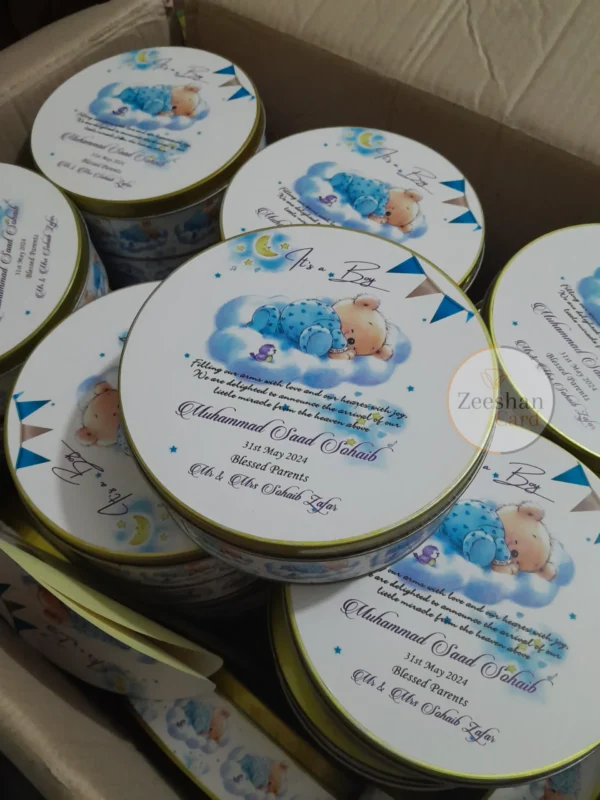 Baby Boby Announcement Tin Box