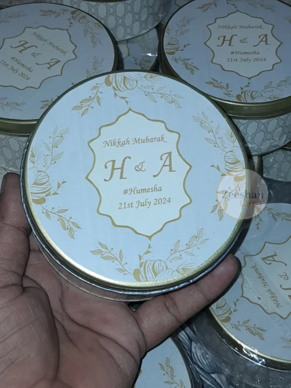 Round Golden Tin