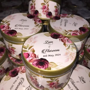 Mehroon Flower Tin Box
