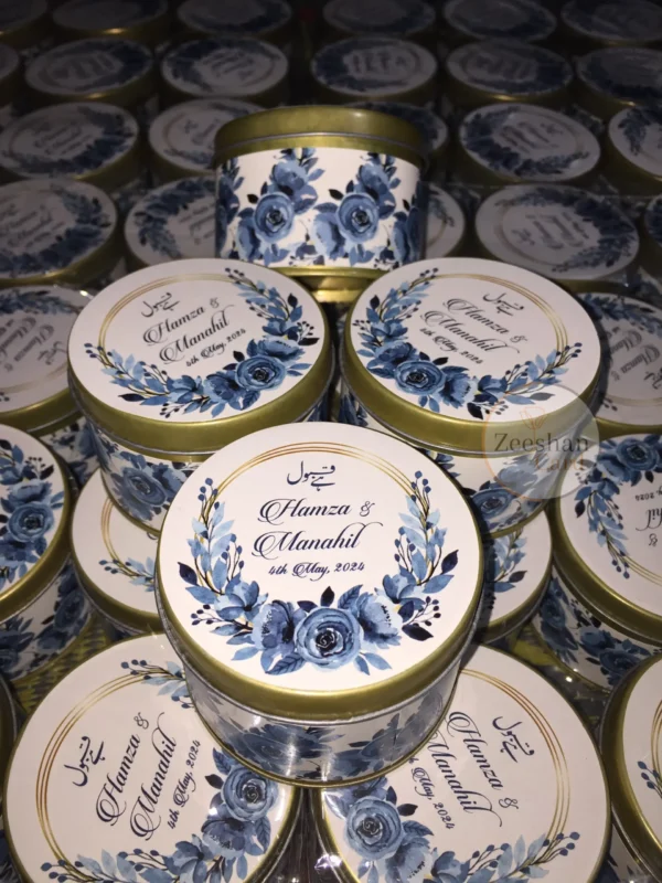 Blue Flower Design Tin Box - Image 4