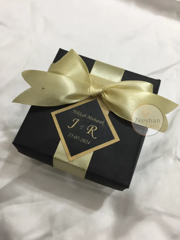 Black Ribbon Box With Tag