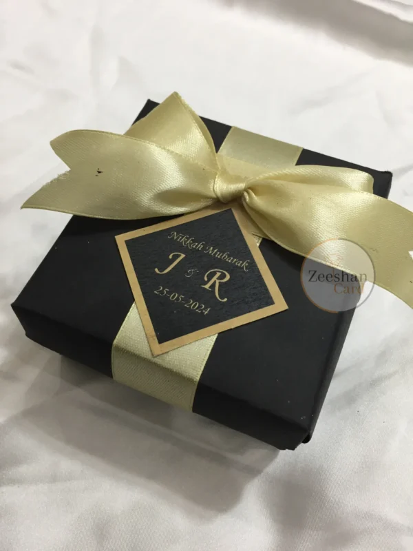 Black Ribbon Box With Tag