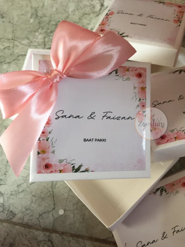 Peach Flower Box With Bow - Image 4