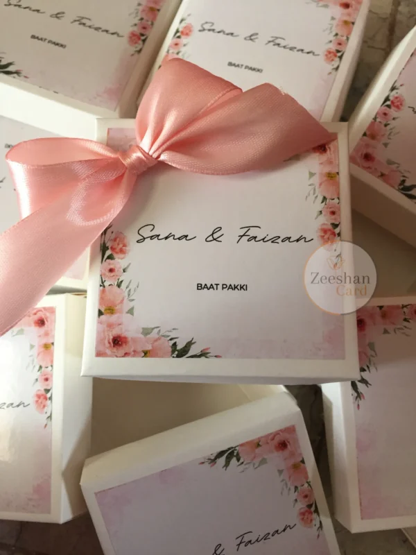 Peach Flower Box With Bow