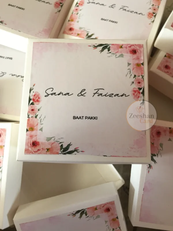 Peach Flower Box With Bow - Image 3