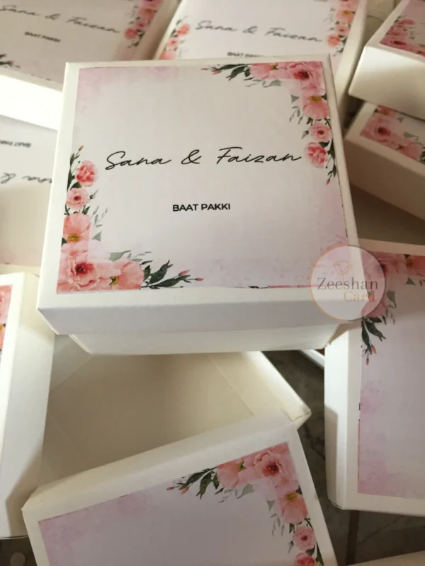 Peach Flower Box With Bow - Image 2