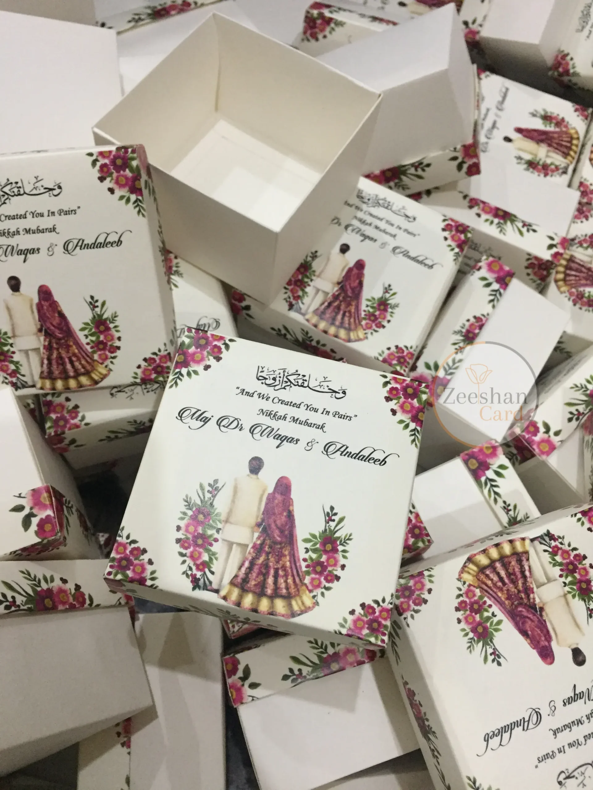 Floral Printed Design With Couple