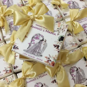 New Printed Couple Design Bid Box With Bow