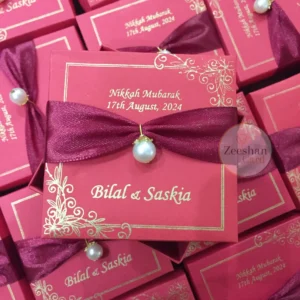 Red Box With Ribbon And Moti