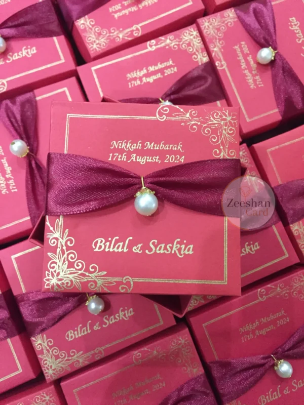 Red Box With Ribbon And Moti
