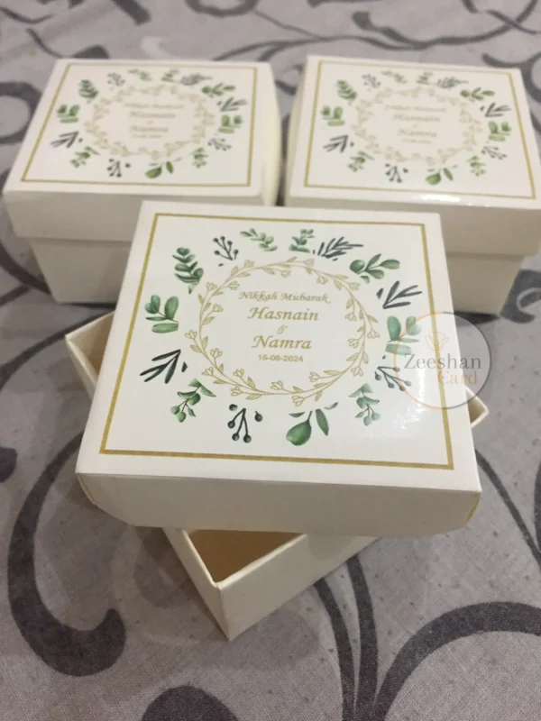 Green Flower Printed Bid Boxes Design - Image 2