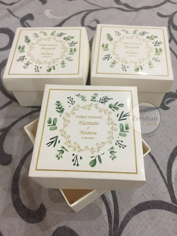 Green Flower Printed Bid Boxes Design