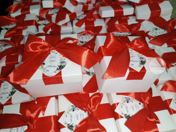 Red Bow Bid Box With Tag - Image 3