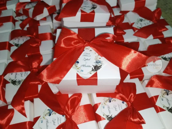Red Bow Bid Box With Tag - Image 2