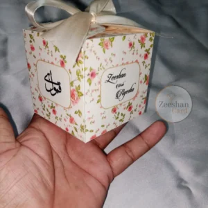 Square Floral Print Bid Box With Bow