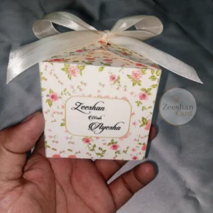 Square Floral Print Bid Box With Bow