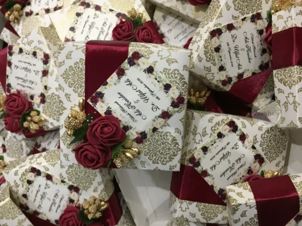 Maroon Flower Box With Tag - Image 4