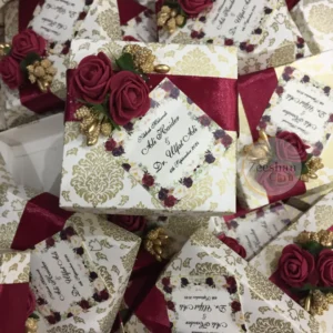 Maroon Flower Box With Tag