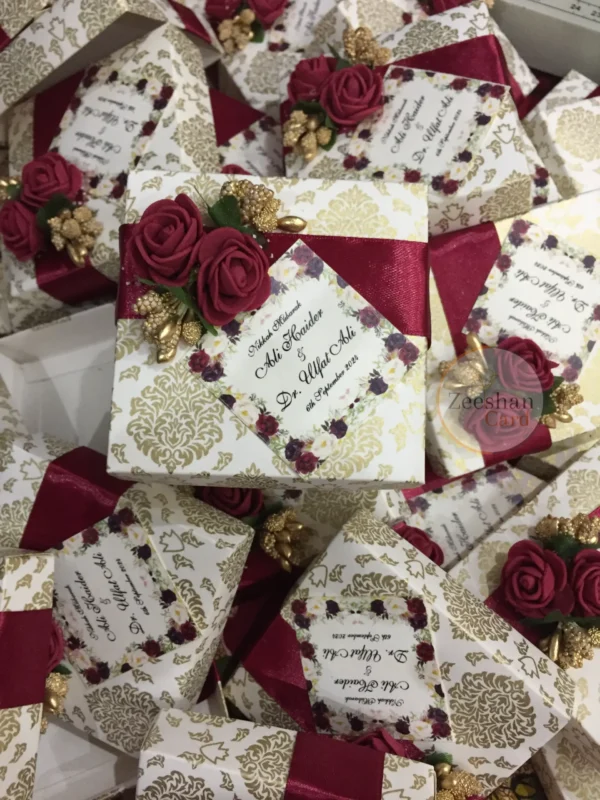 Maroon Flower Box With Tag - Image 2