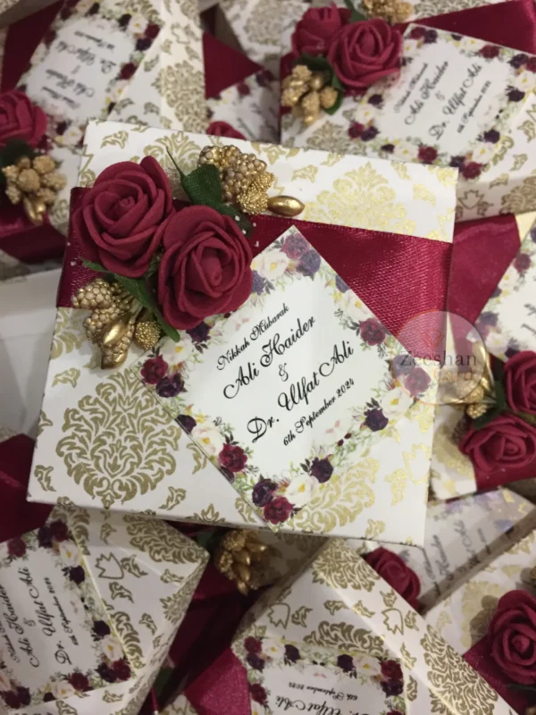 Maroon Flower Box With Tag