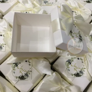 Off White Box With Bow And Tag