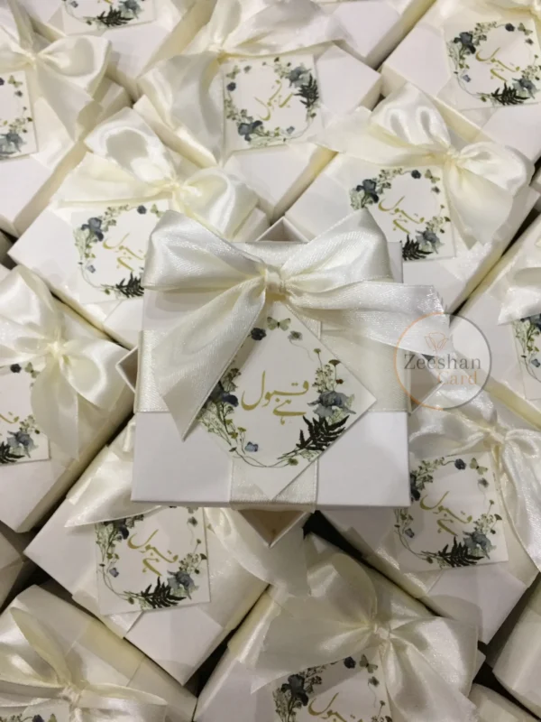 Off White Box With Bow And Tag