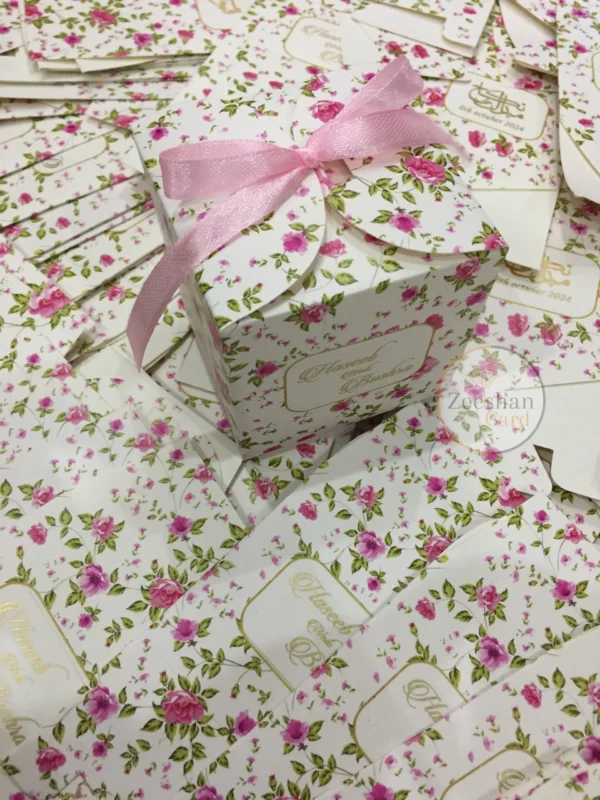 Pink Flowers Printed Ribbon Box - Image 4