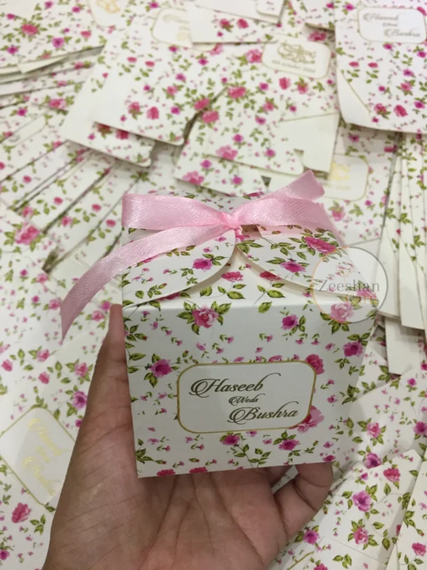 Pink Flowers Printed Ribbon Box - Image 3