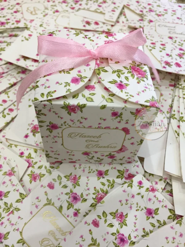 Pink Flowers Printed Ribbon Box - Image 2