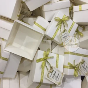 New Design Box With Zari Ribbon And Tag