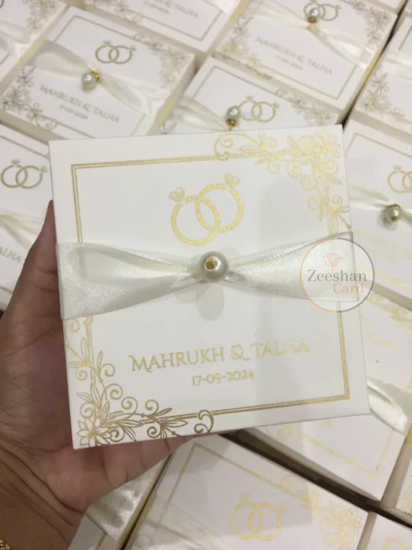 Ring Cermony Bid Box With Moti And Ribbon