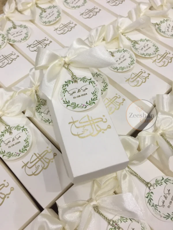 Nikah Mubarak Bid Box With Bow And Tag - Image 4