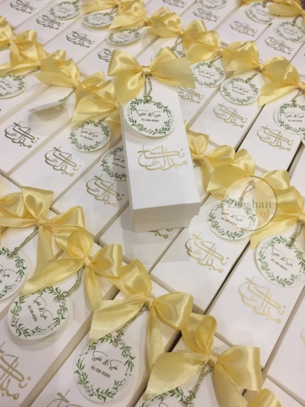 Nikah Mubarak Long Box With Bow And Green Tag - Image 2
