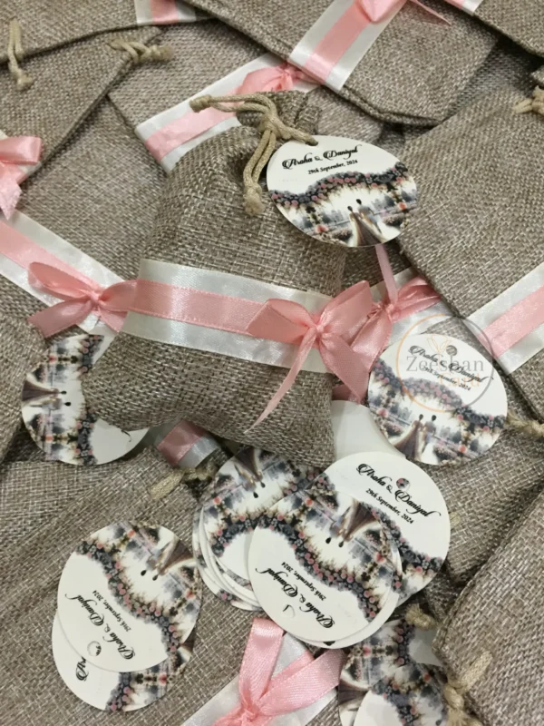 Jute Bid Punch With Bow And Tag