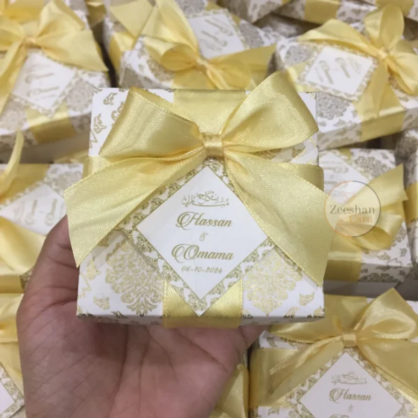 Bow Bid Box With Printed Tag