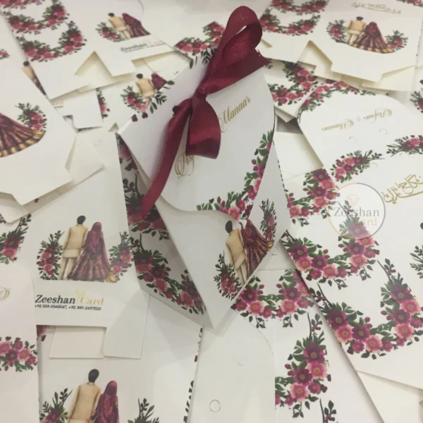 Flap Bid Box Floral Printed Design With Bow - Image 3
