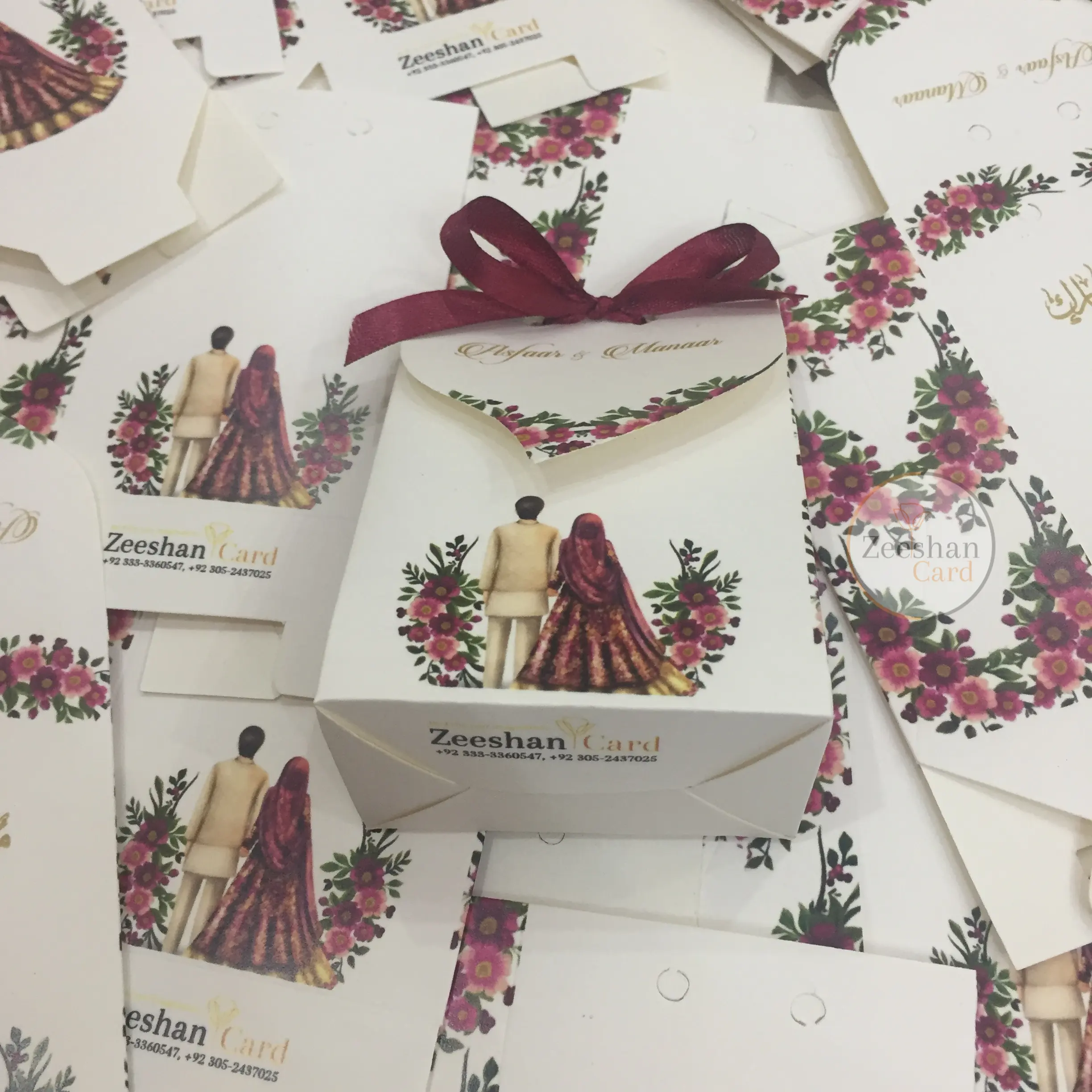 Flap Bid Box Floral Printed Design With Bow