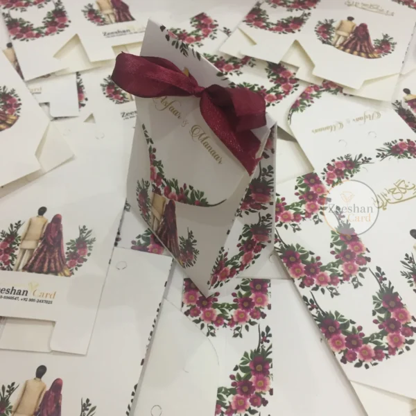 Flap Bid Box Floral Printed Design With Bow - Image 2