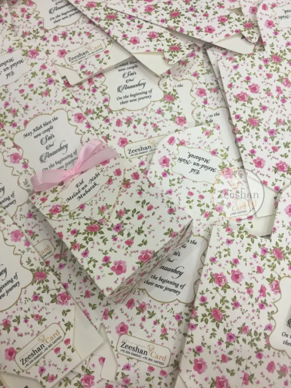 Pink Flower Printed Design With Bow - Image 5