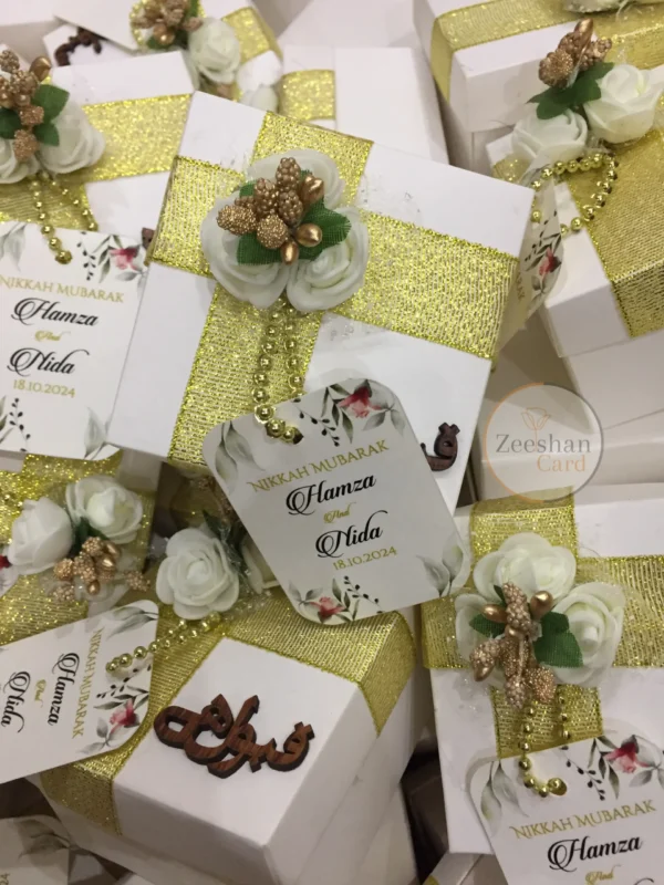 Zari Ribbon Box With Flower And Wooden - Image 6